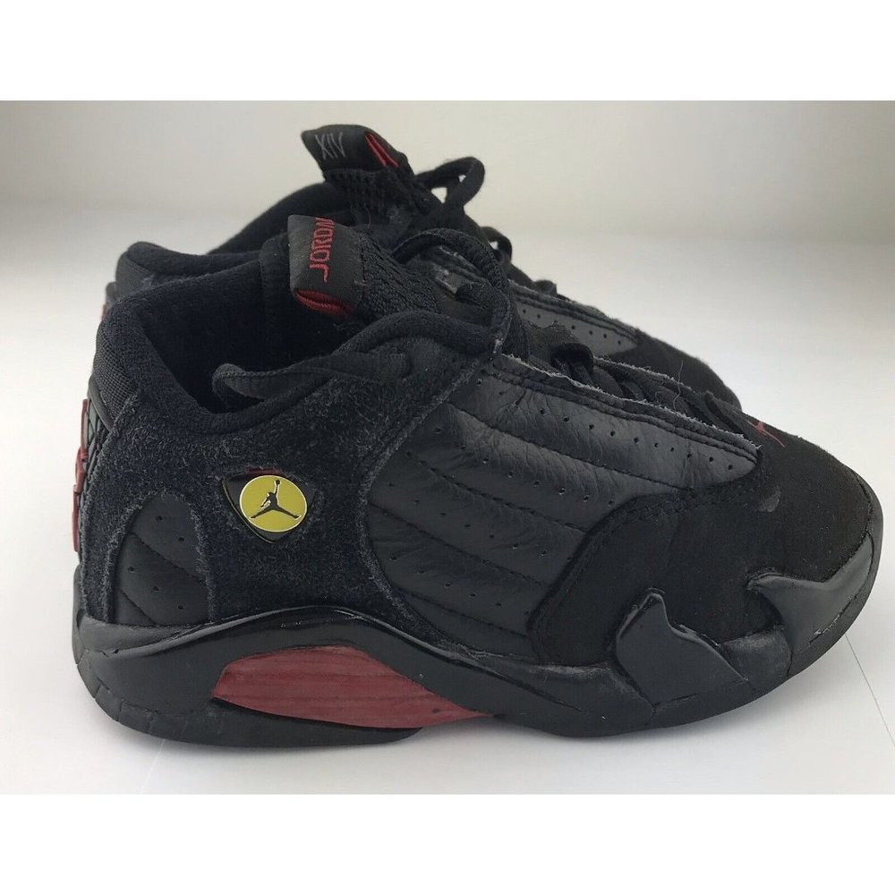 NIKE Air Jordan Toddler Sneakers XIV 14 Retro Last Shot 312093-010 Red Black 8.5